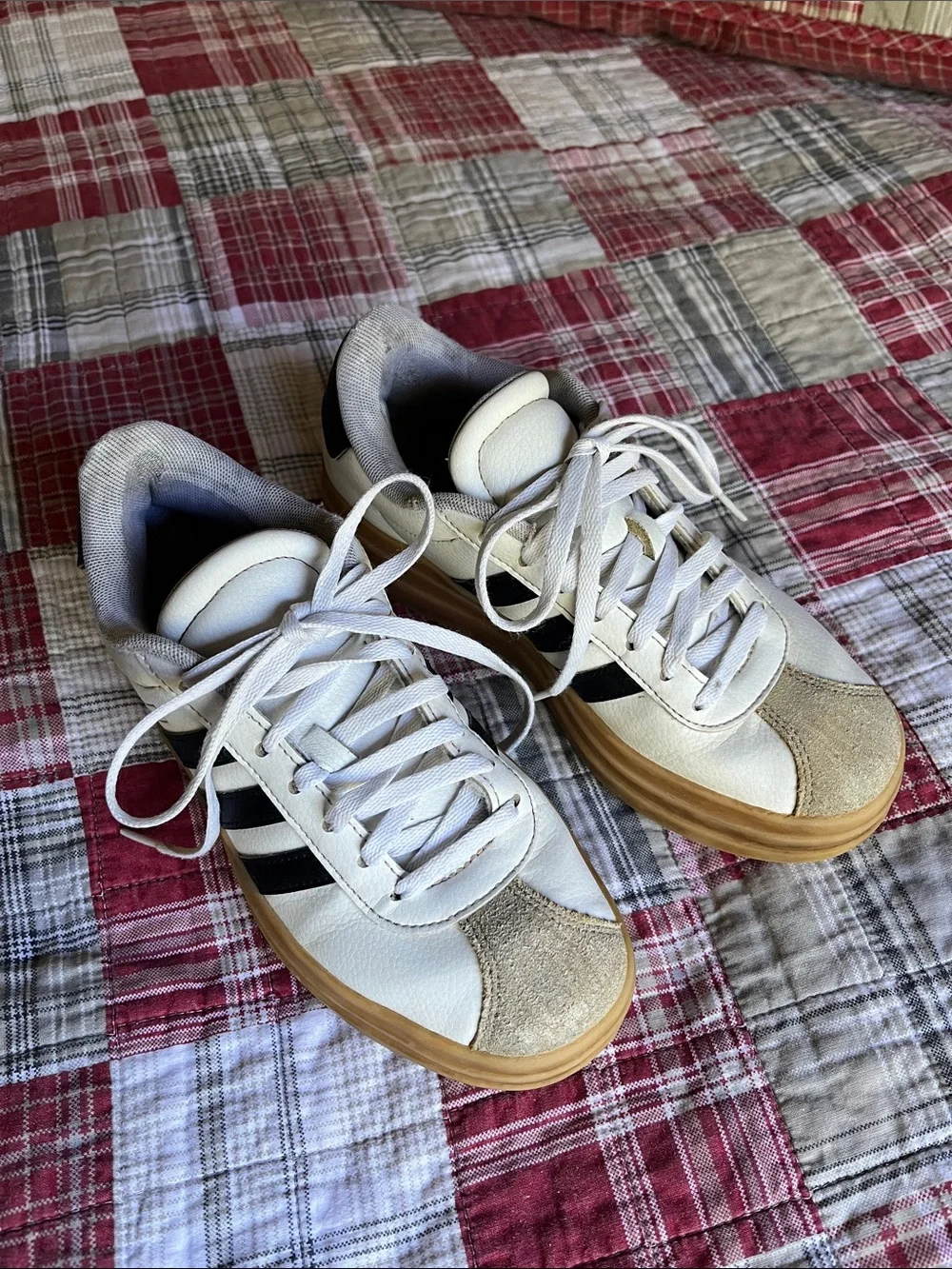 adidas White and Black Platform Sneakers